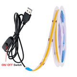 DC 5V LED COB Strip Light USB High Density Linear Lighting