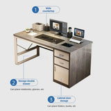 Simple Office Desk With Drawers And Cabinet Computer Desk And Chair Set