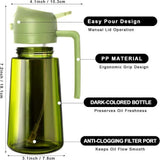 470 ML Oil Sprayer for Cooking, 2-in-1 Olive Oil