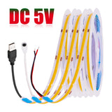 DC 5V LED COB Strip Light USB High Density Linear Lighting