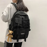 Multifunctional Teenager Laptop Backpack Women Cool Canvas School Bag