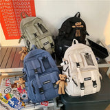 Multifunctional Teenager Laptop Backpack Women Cool Canvas School Bag