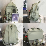 Multifunctional Teenager Laptop Backpack Women Cool Canvas School Bag