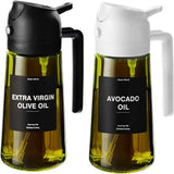 470 ML Oil Sprayer for Cooking, 2-in-1 Olive Oil