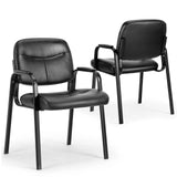JHK Pu Leather Office Waiting Room Guest Chair Metal Frame
