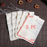 5 PC 100% Cotton Cloth Bag Spice Strainer