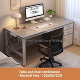 Simple Office Desk With Drawers And Cabinet Computer Desk And Chair Set