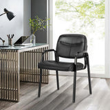 JHK Pu Leather Office Waiting Room Guest Chair Metal Frame