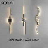 Long Strip LED Wall Lamp Modern Remote Control Dimming